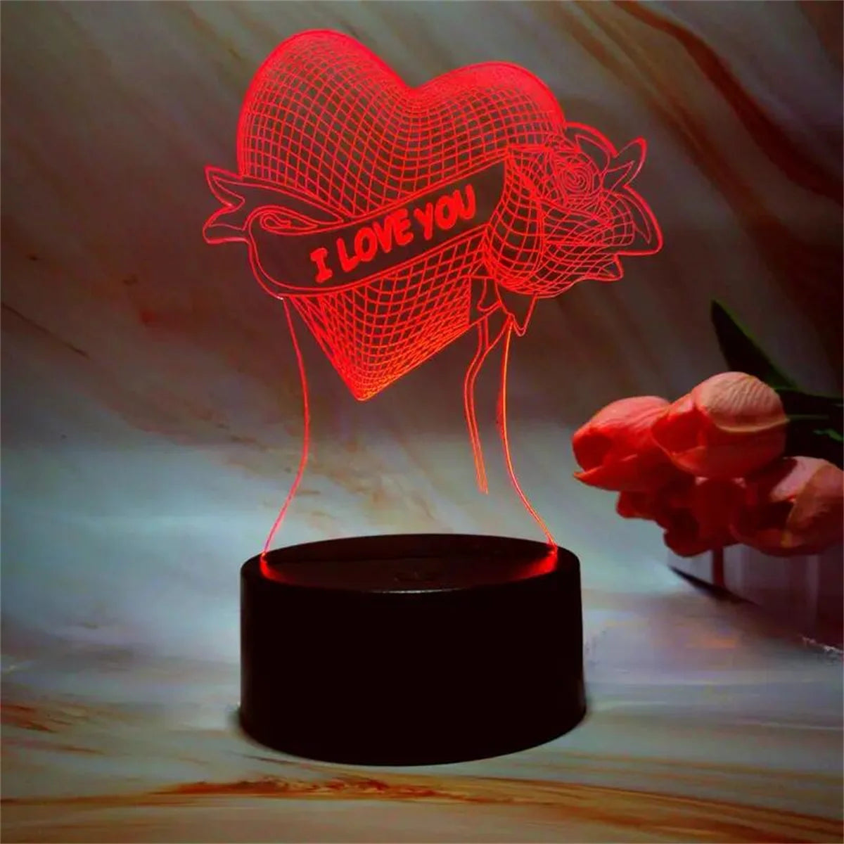 ❤️ Lampka Nocna 3D „Serce dla Dwojga”