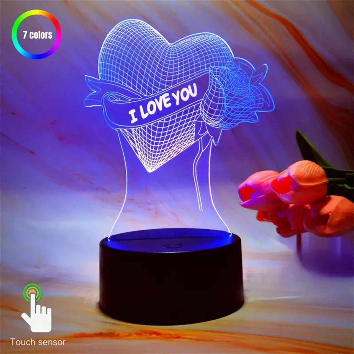 ❤️ Lampka Nocna 3D „Serce dla Dwojga”