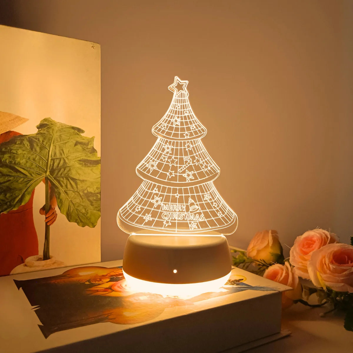 Świąteczna Lampka 3D – Ciepłe Światło Choinki