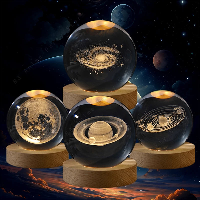 Księżycowa Kula – Lampka 3D z Planetami