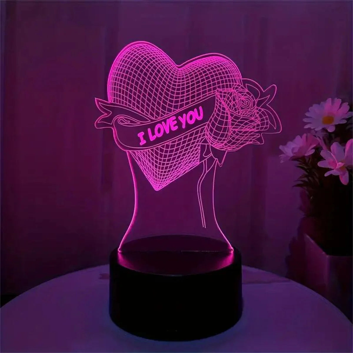 ❤️ Lampka Nocna 3D „Serce dla Dwojga”