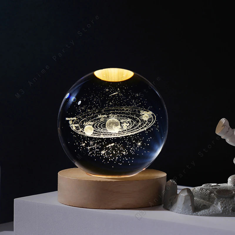 Księżycowa Kula – Lampka 3D z Planetami