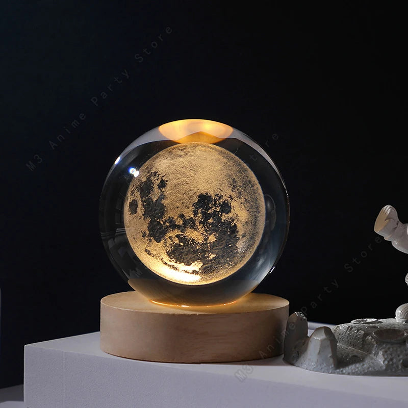Księżycowa Kula – Lampka 3D z Planetami