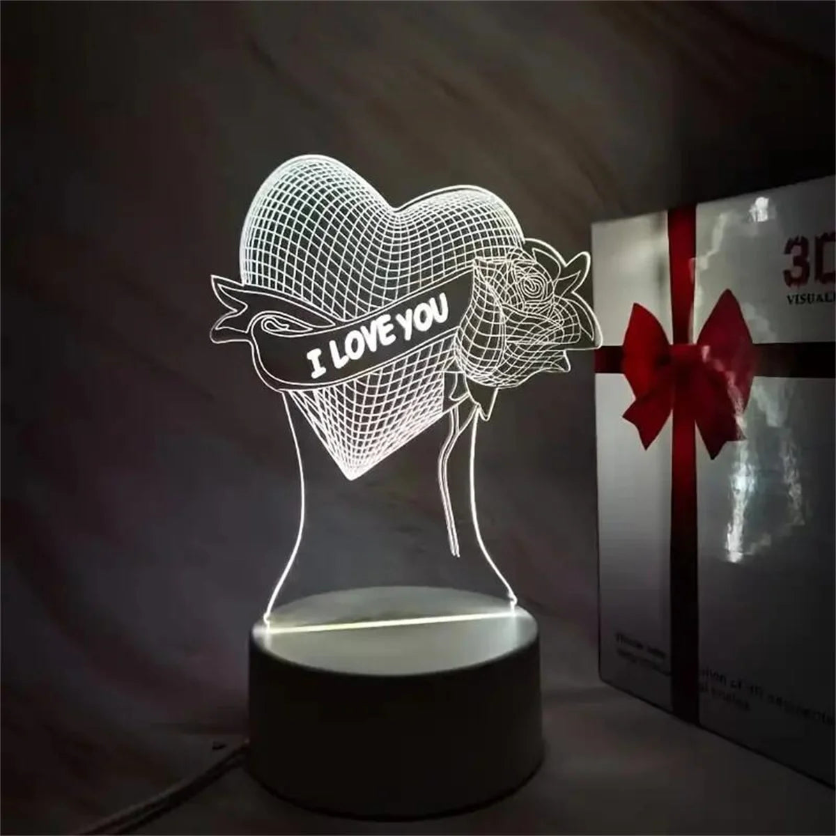 ❤️ Lampka Nocna 3D „Serce dla Dwojga”