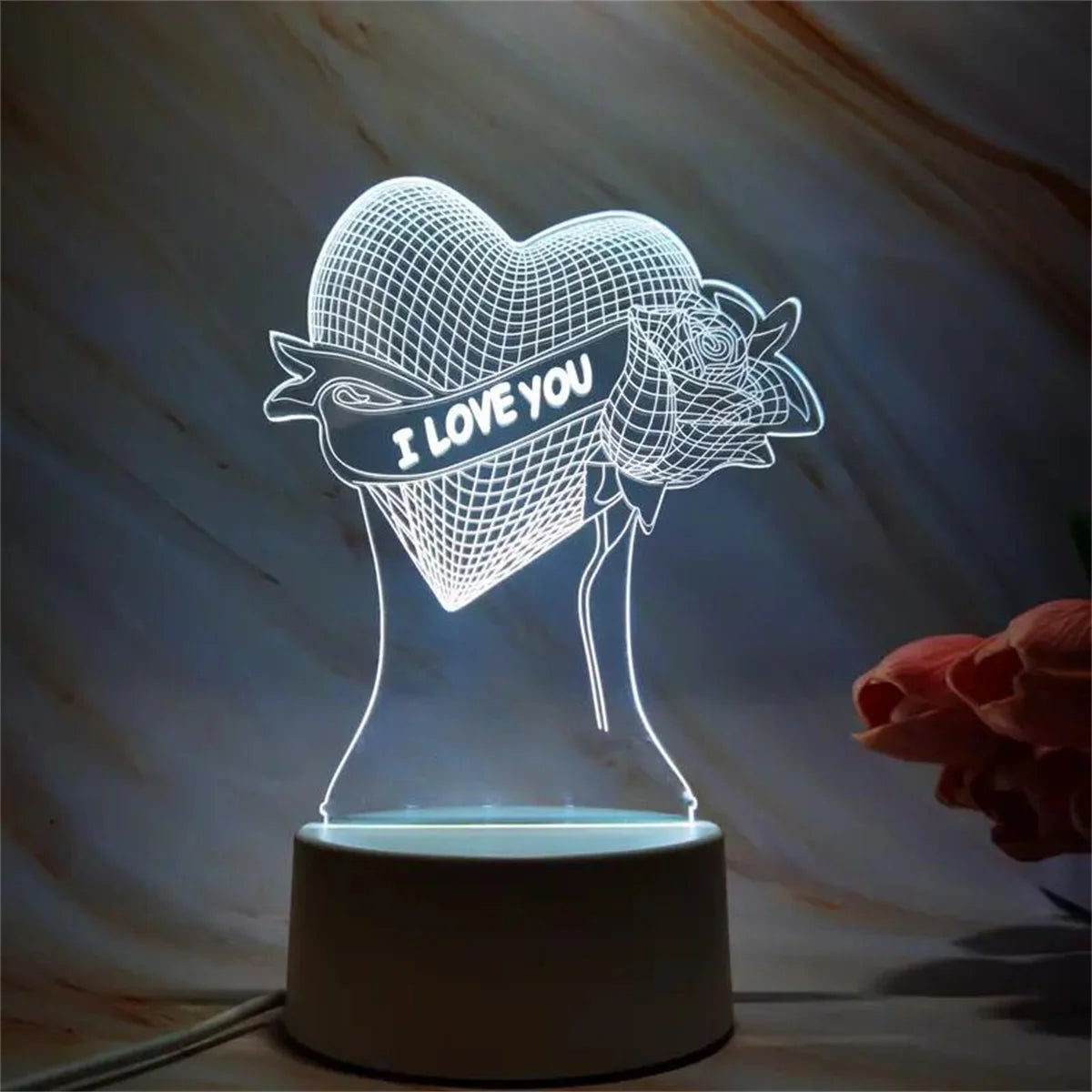 ❤️ Lampka Nocna 3D „Serce dla Dwojga”