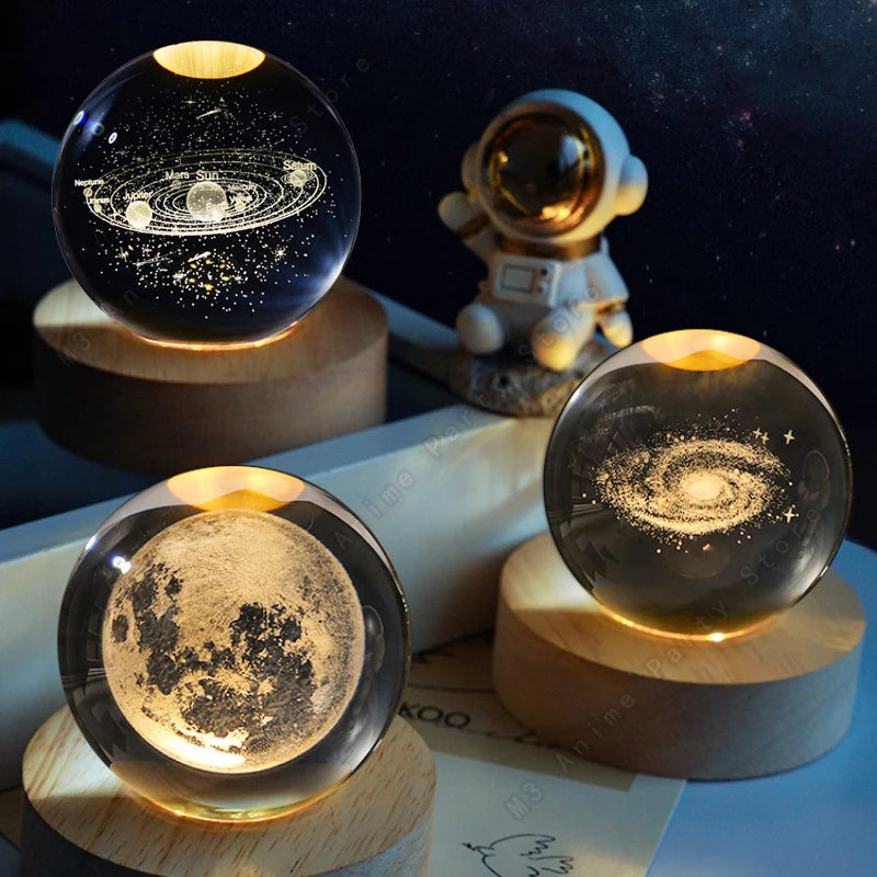 Księżycowa Kula – Lampka 3D z Planetami