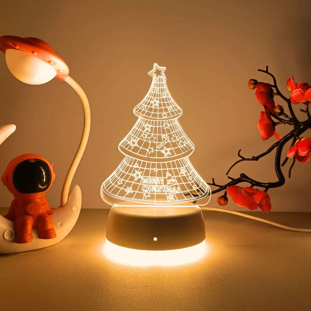 Świąteczna Lampka 3D – Ciepłe Światło Choinki