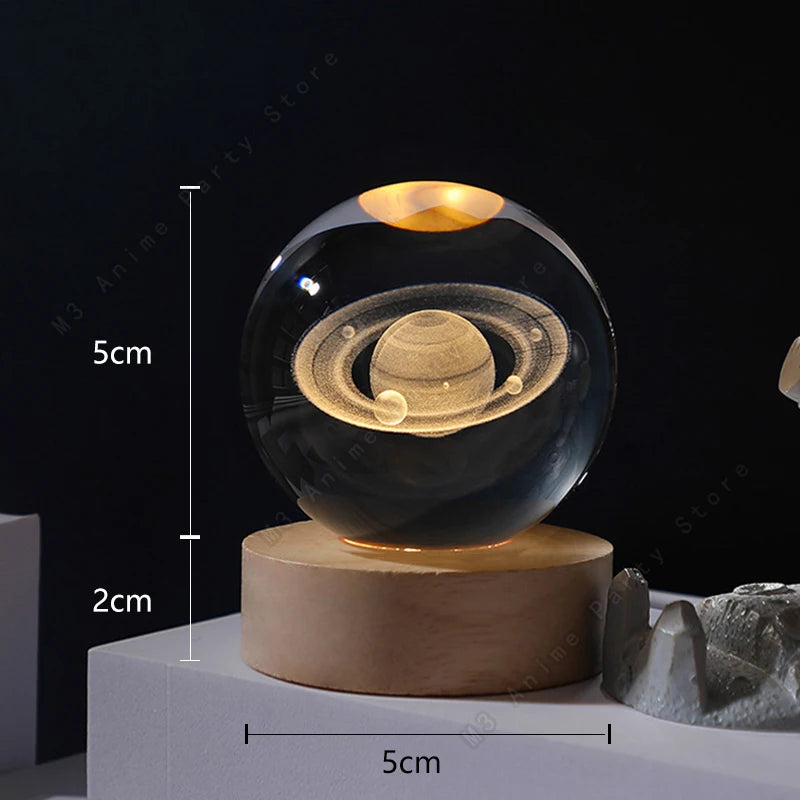 Księżycowa Kula – Lampka 3D z Planetami